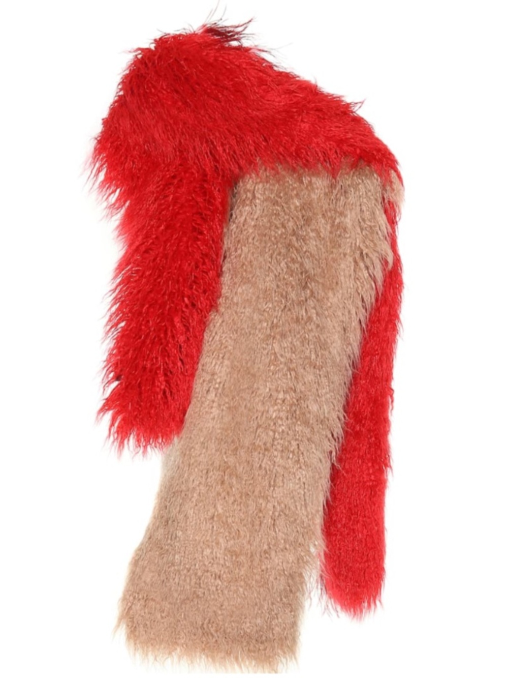 DRIES VAN NOTEN FAUX FUR SCARF - RED/PINK